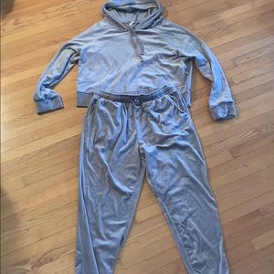 Grey velour tracksuit